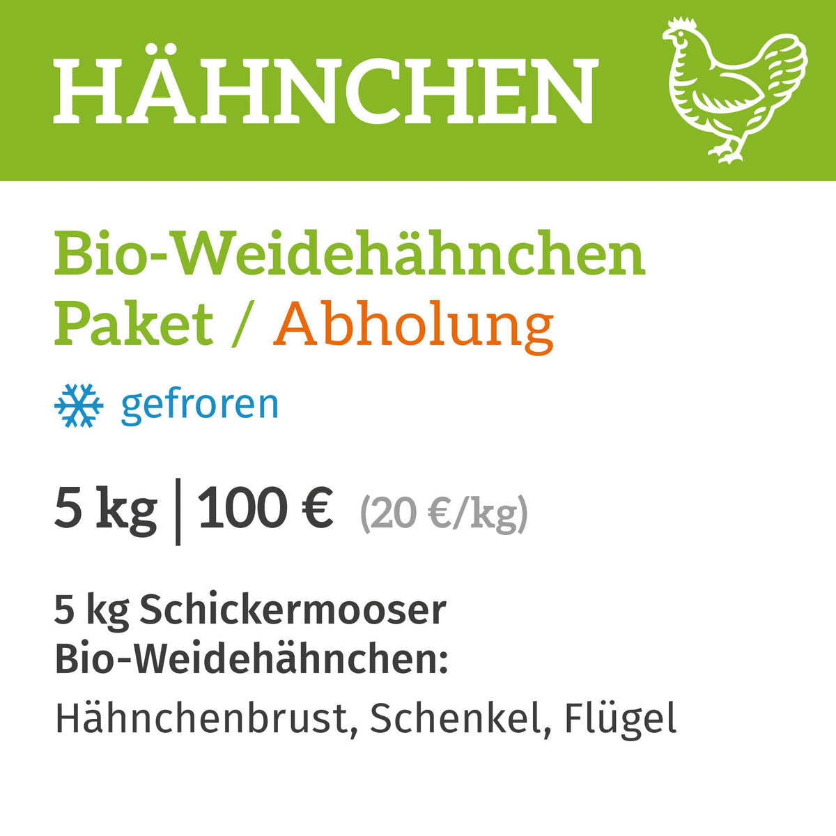 Bio-Weidehähnchen-Paket / Abholung am 06.+07.11.2026