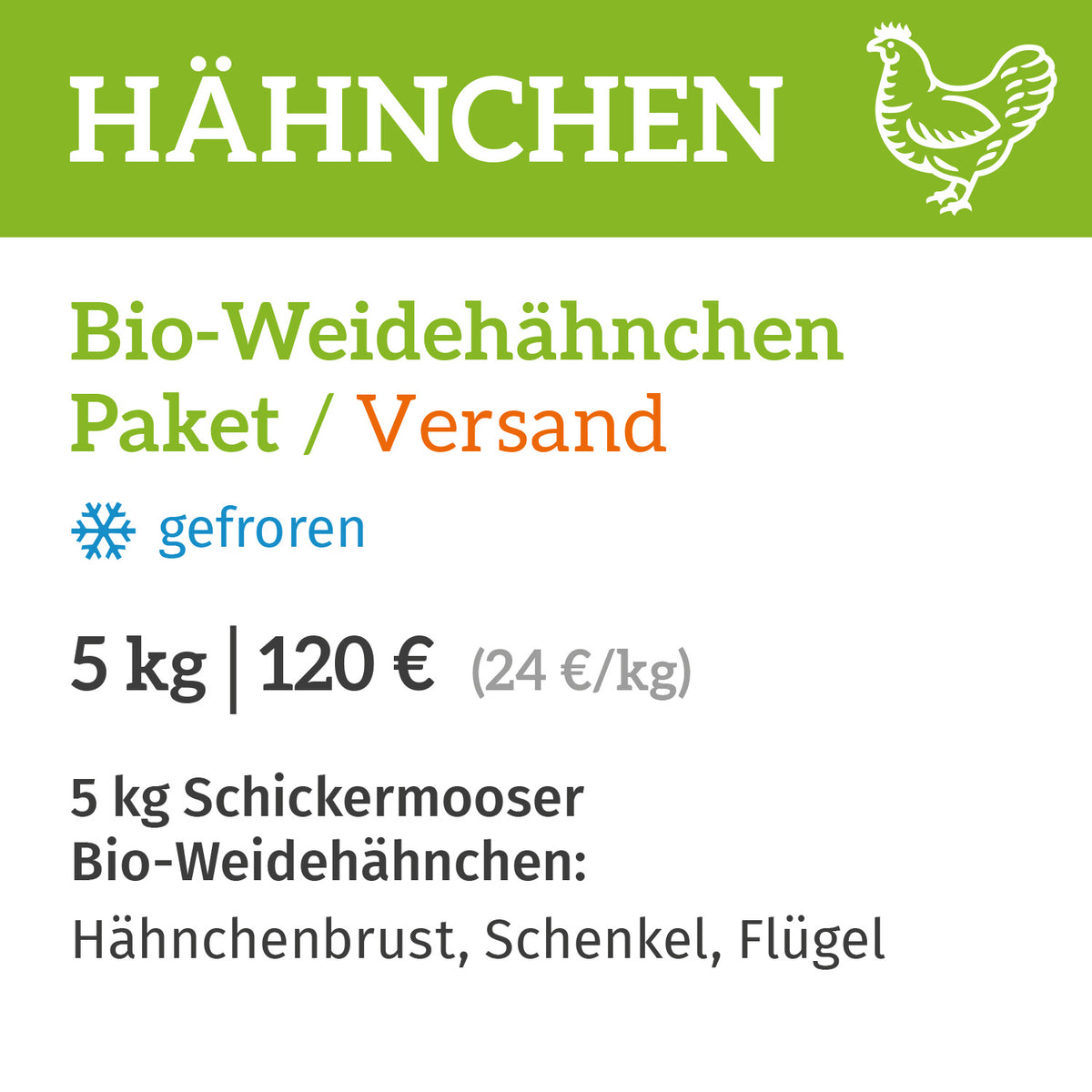 Bio-Weidehähnchen-Paket / Zustellung am 11.11.2026