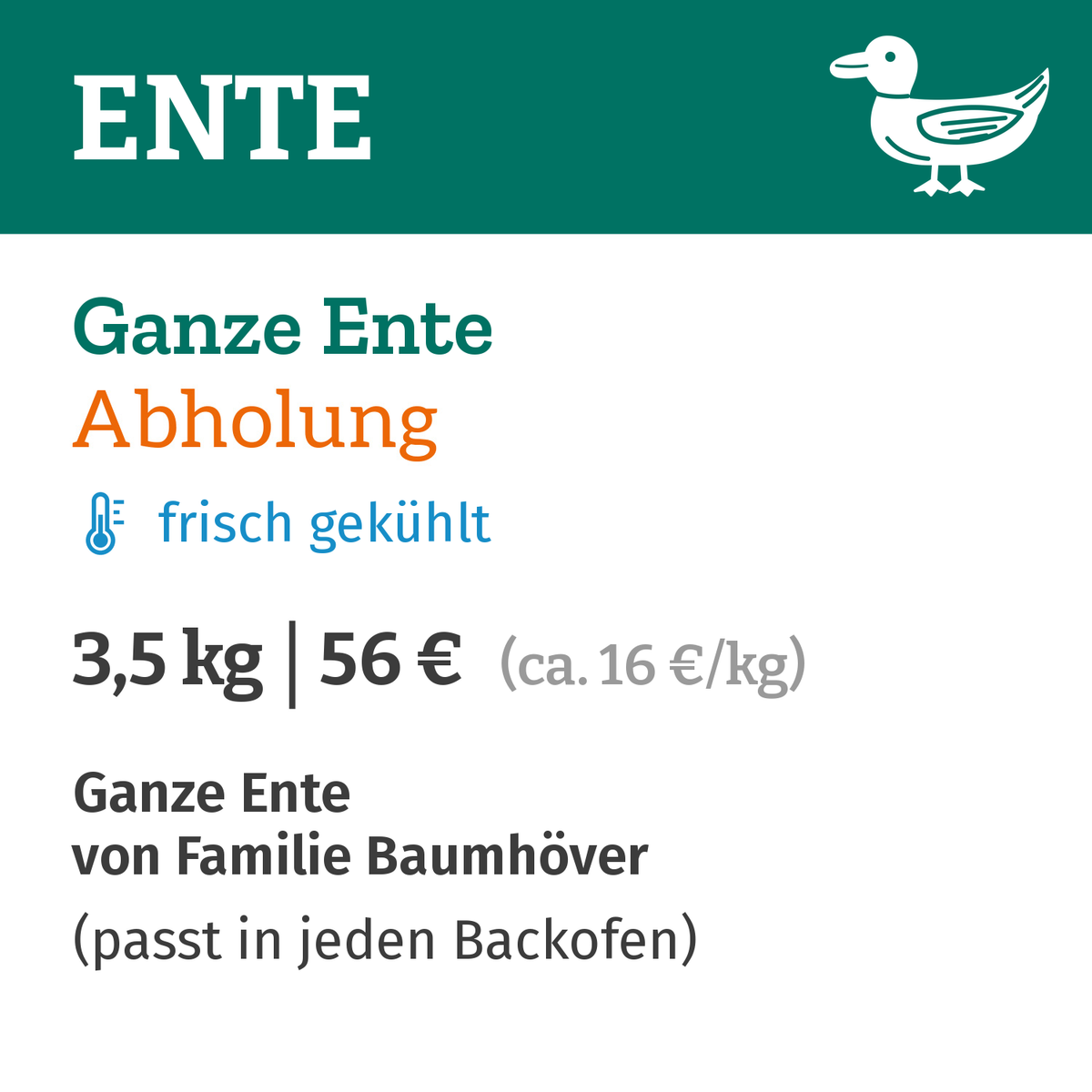 Weihnachtsente Abholung am 4.12+5.12