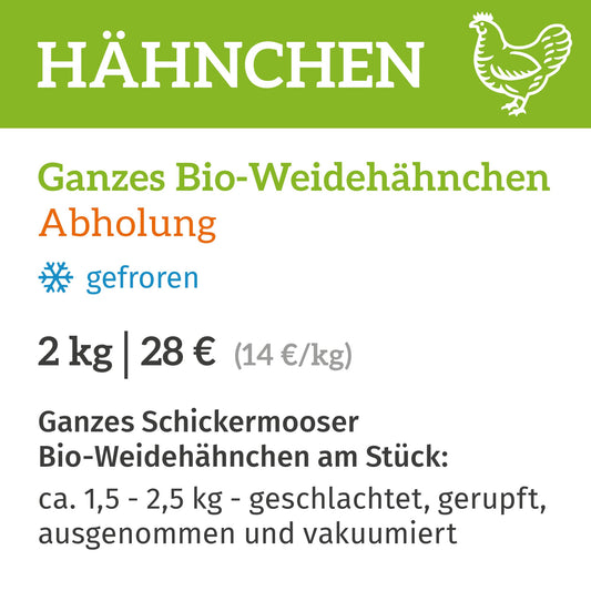 Ganzes Bio-Weidehähnchen / Abholung am 06.+07.11.2026