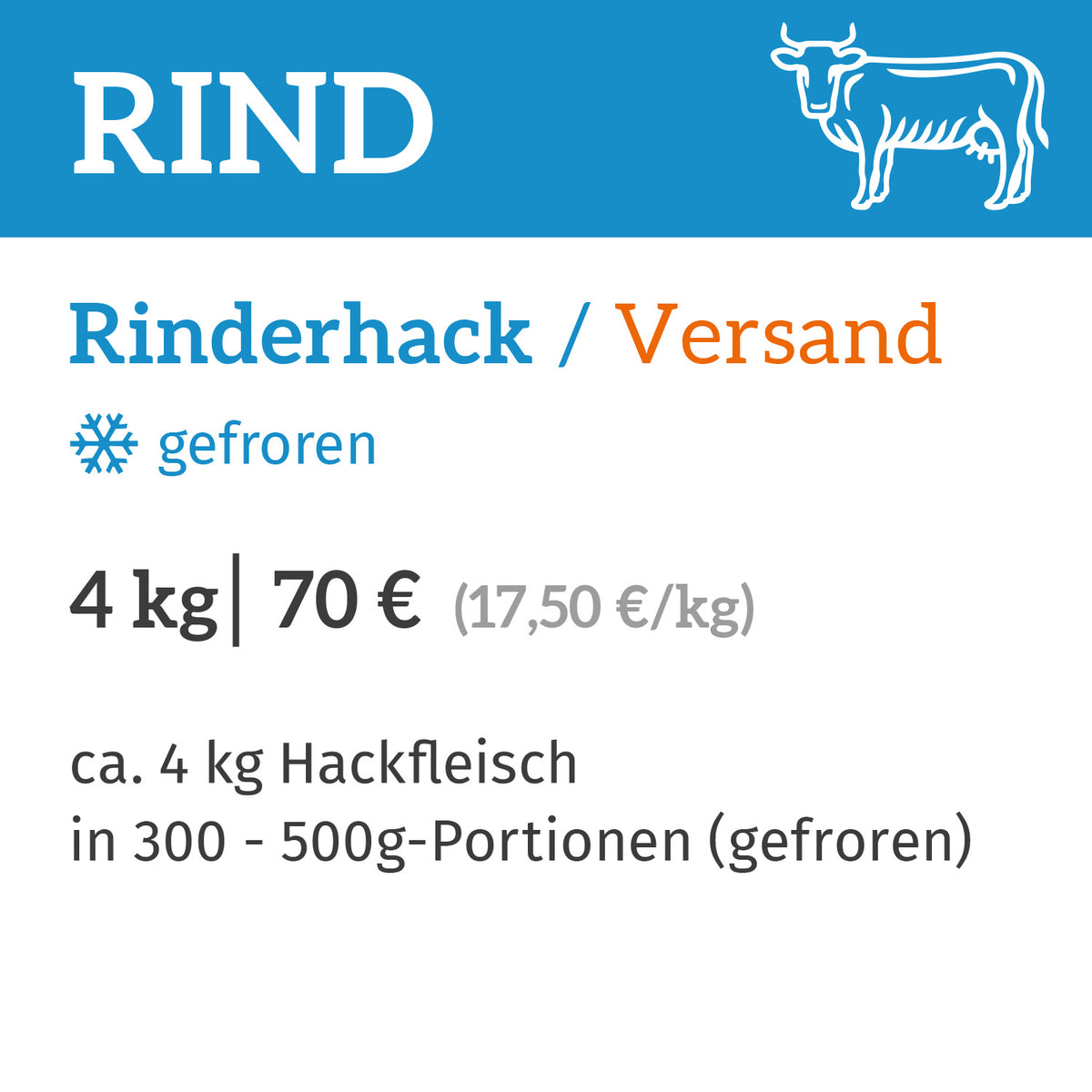 Rinderhack / Zustellung am 11.11.2026