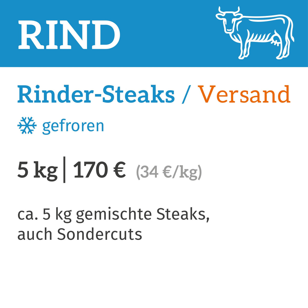 Rinder-Steaks / Zustellung am 11.11.2026