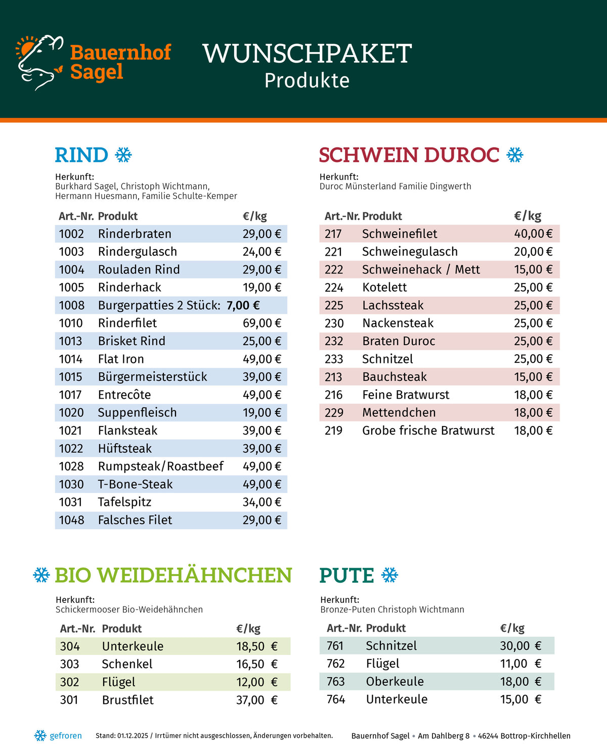 Wunsch-Paket 222€ / Zustellung am 11.11.2026
